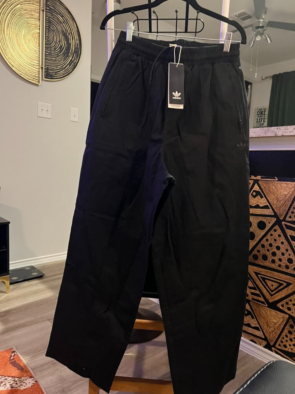 NWT - Unisex Adidas Black Pintuck Pants